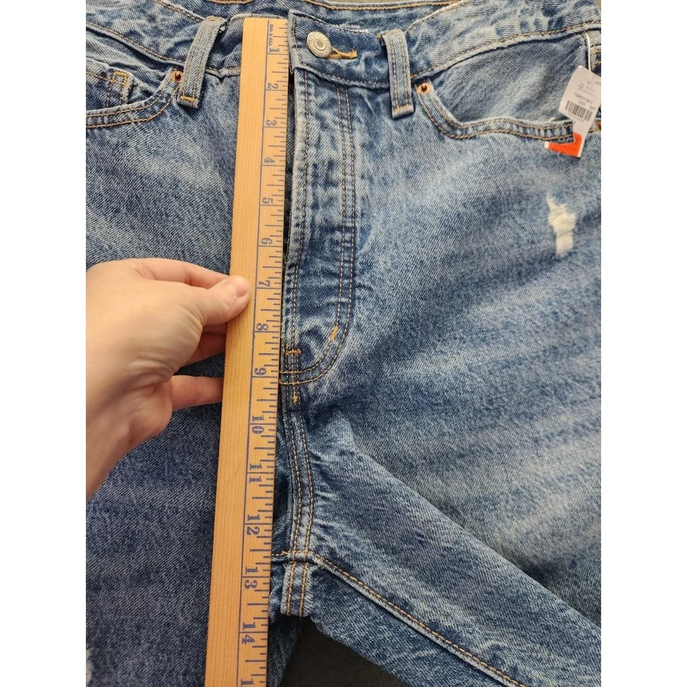 Old Navy Jeans Women 12 Star Patches O.G. Straight High Rise Button Fly Boho NWT